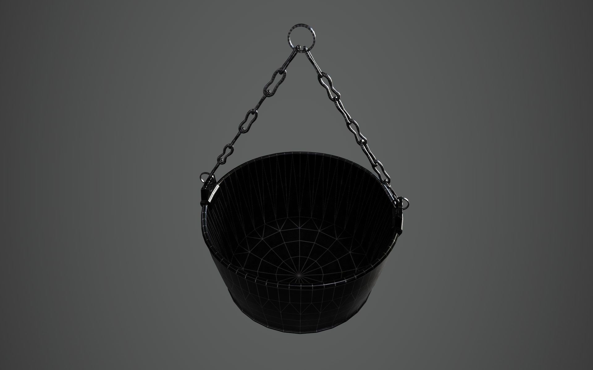 Medieval Cauldron - Hanging Low-poly 3D model_12