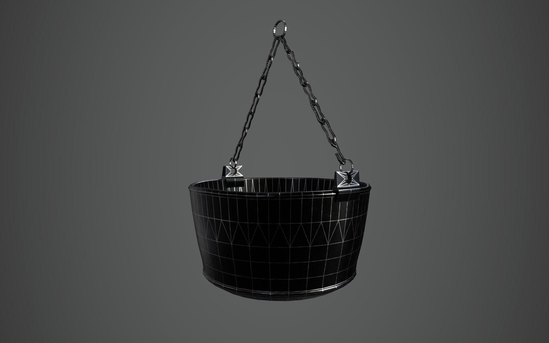 Medieval Cauldron - Hanging Low-poly 3D model_11