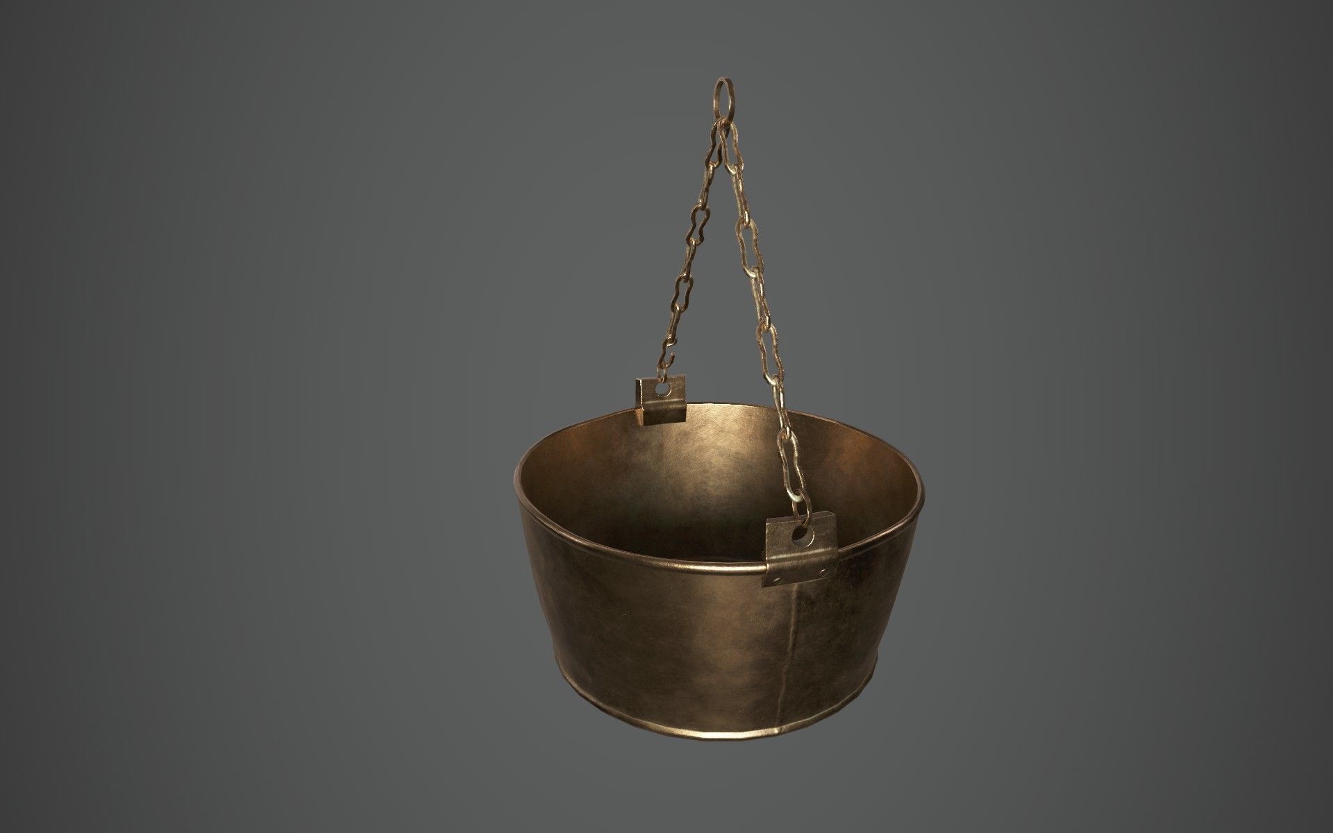 Medieval Cauldron - Hanging Low-poly 3D model_5