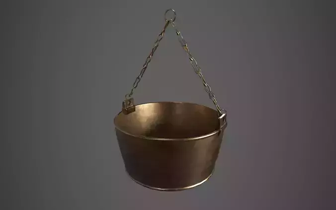 Medieval Cauldron - Hanging Low-poly 3D model