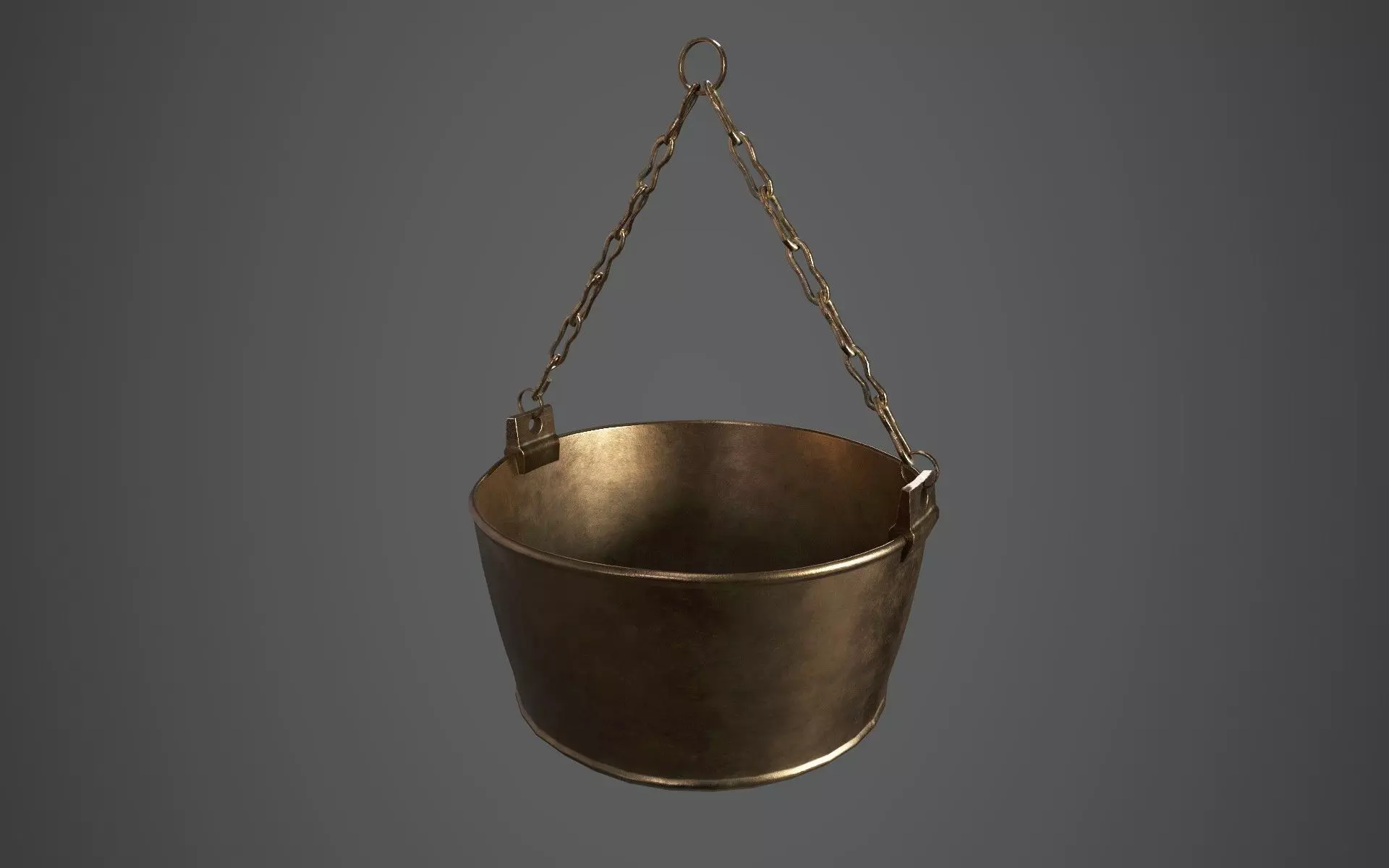 Medieval Cauldron - Hanging Low-poly 3D model_0