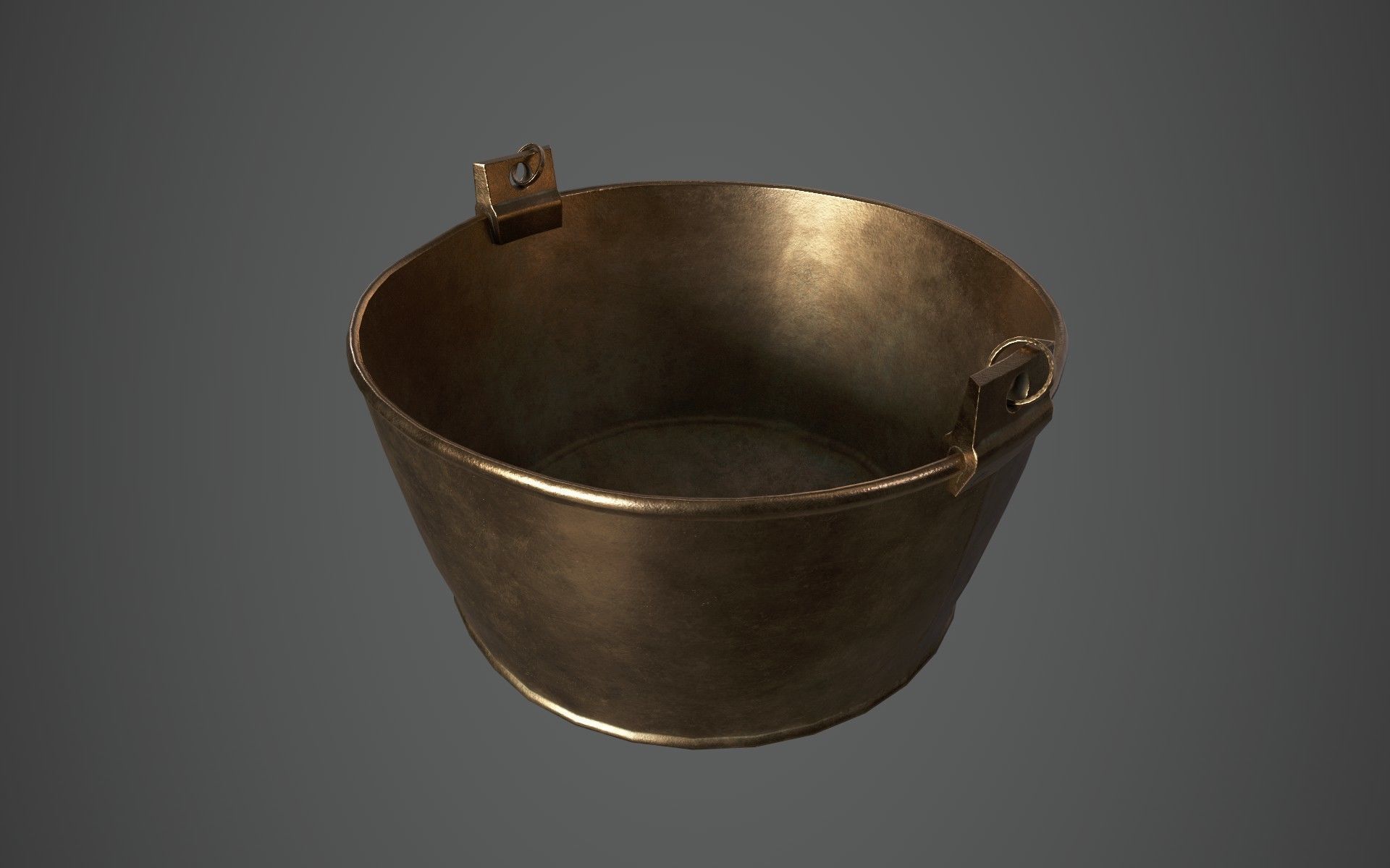 Medieval Cauldron - Hanging Low-poly 3D model_7