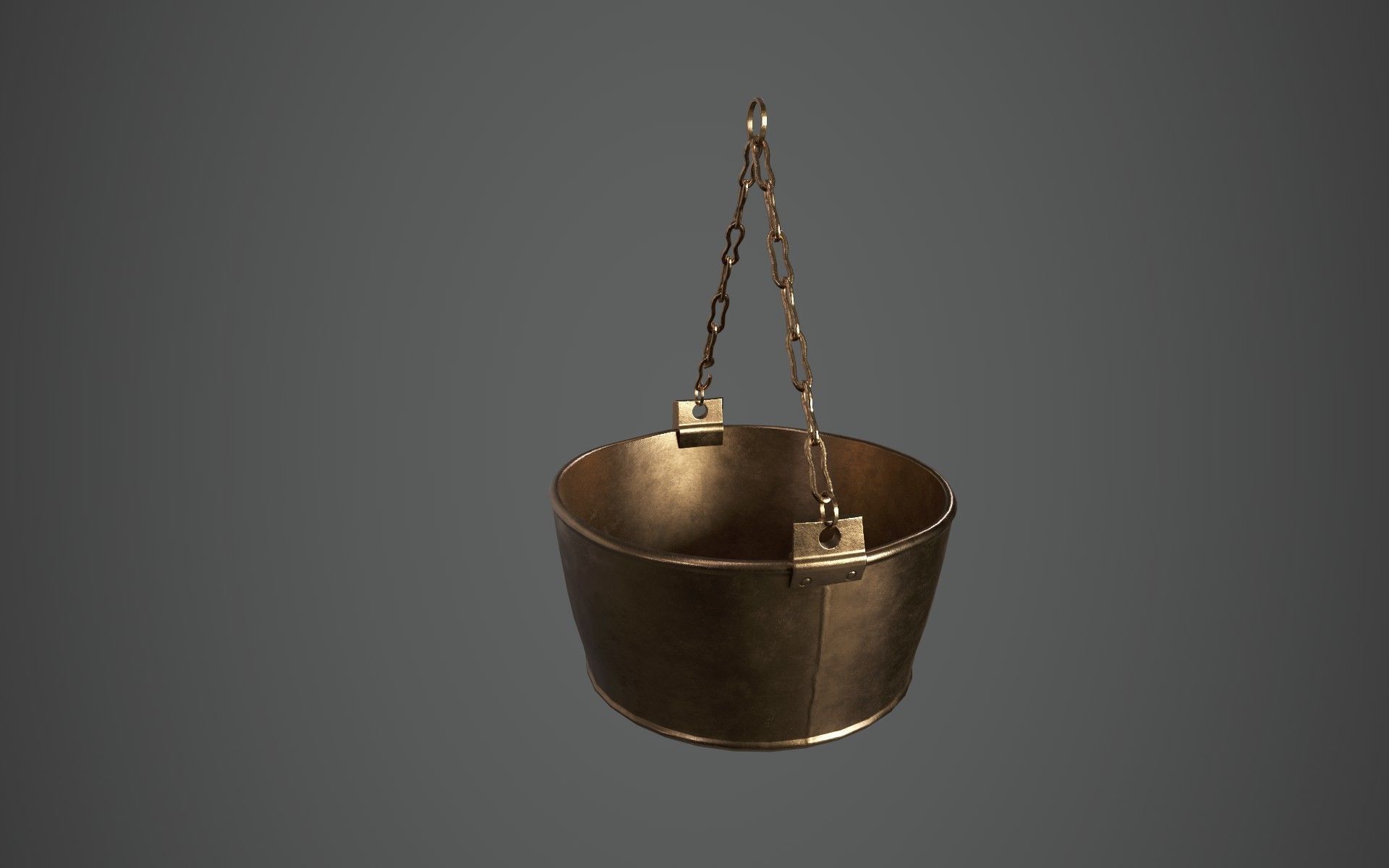 Medieval Cauldron - Hanging Low-poly 3D model_1