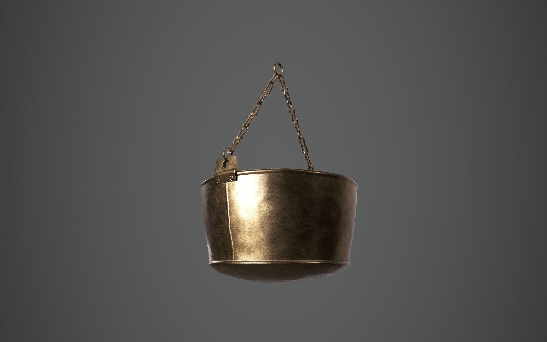 Medieval Cauldron - Hanging Low-poly 3D model_4