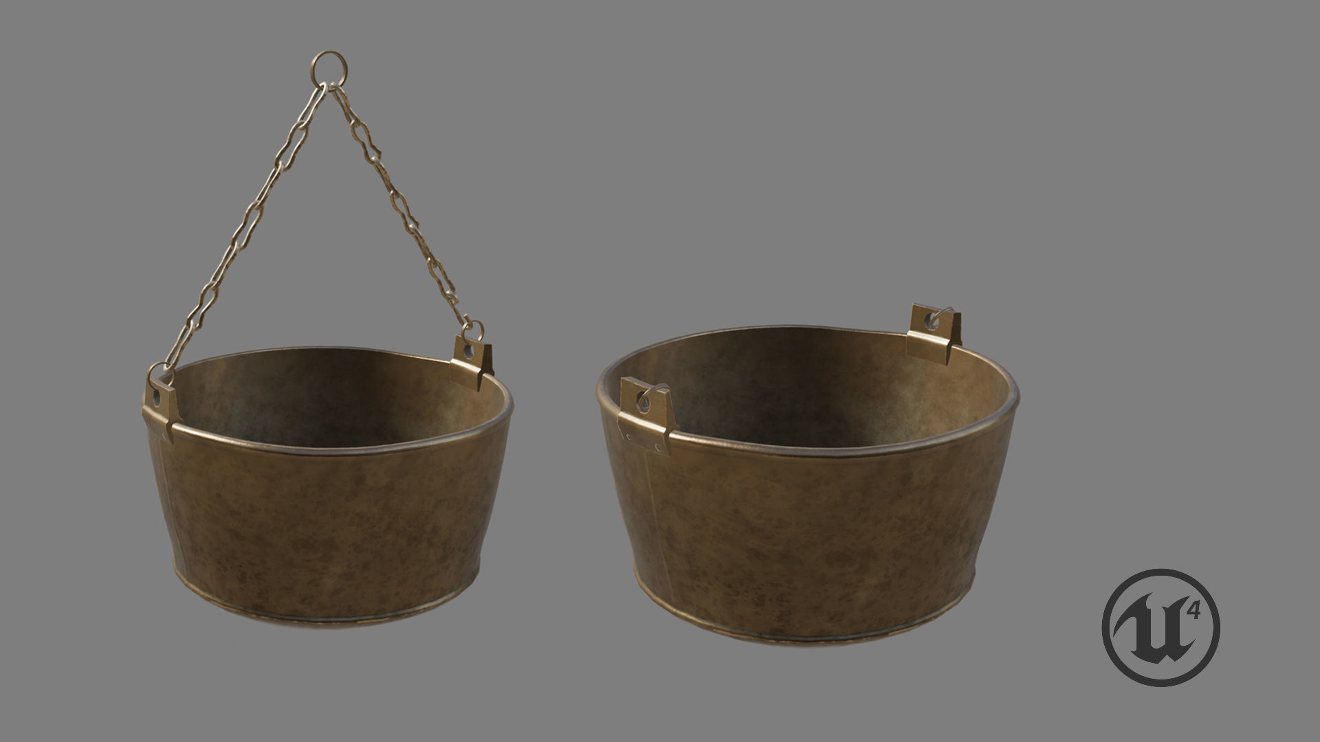 Medieval Cauldron - Hanging Low-poly 3D model_8