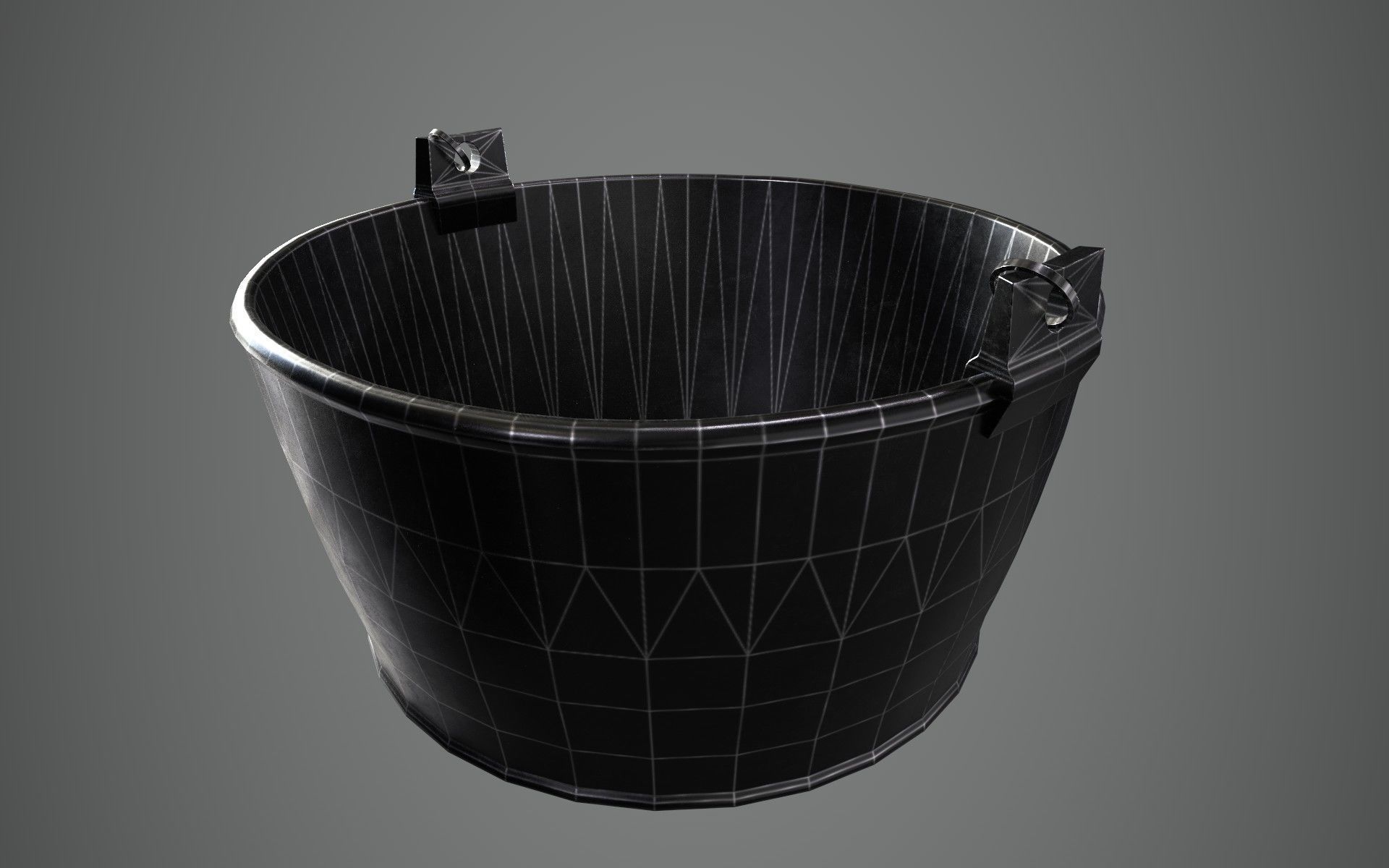 Medieval Cauldron - Hanging Low-poly 3D model_15