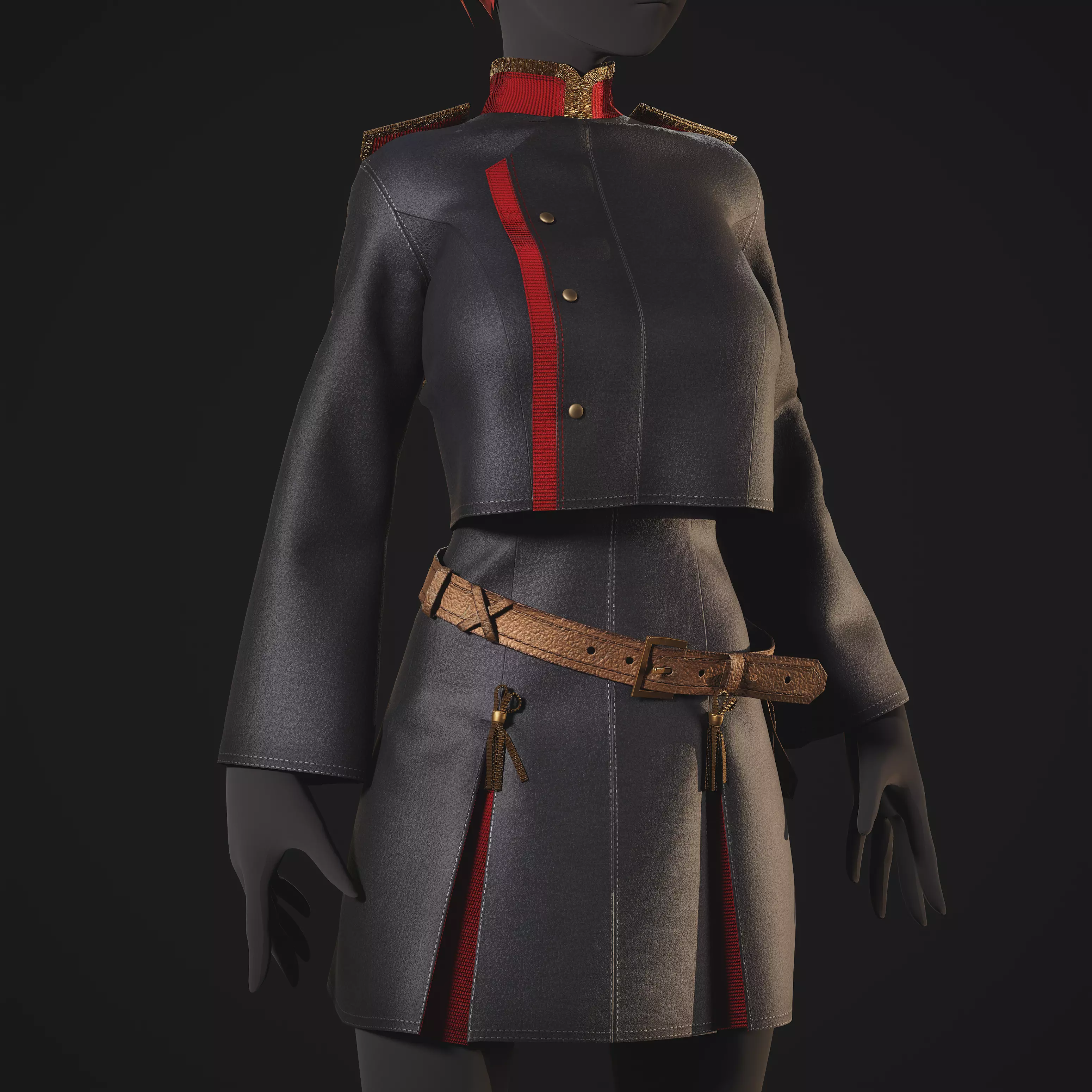 women military uniform Free 3D model