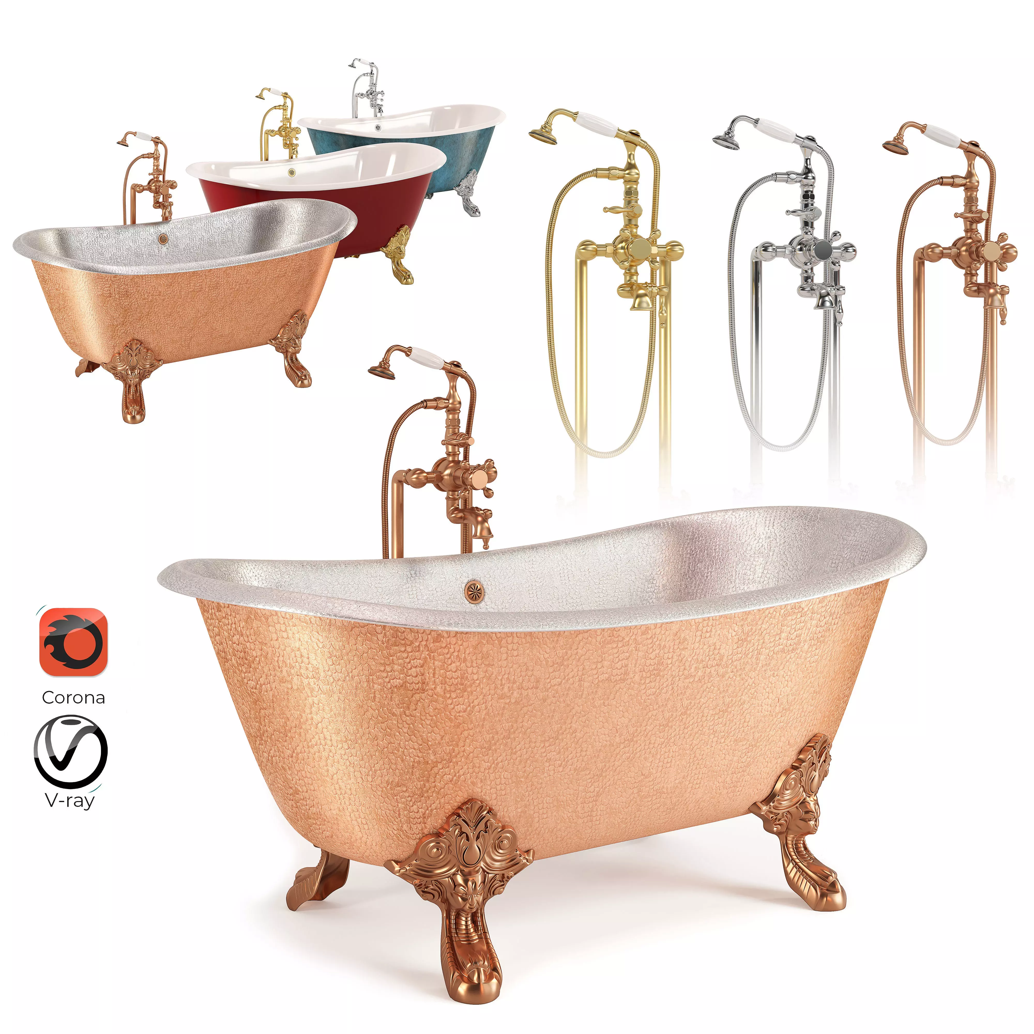 Clawfoot Classic Bathtub 3D model