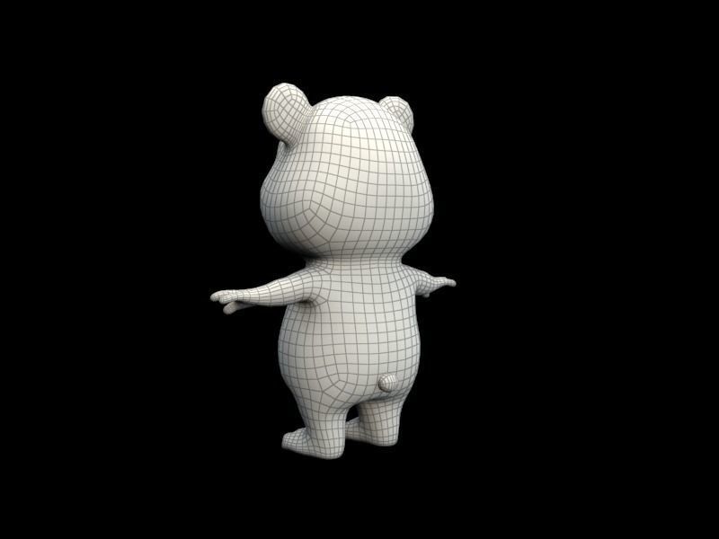 cartoon panda bear Low-poly 3D model_11