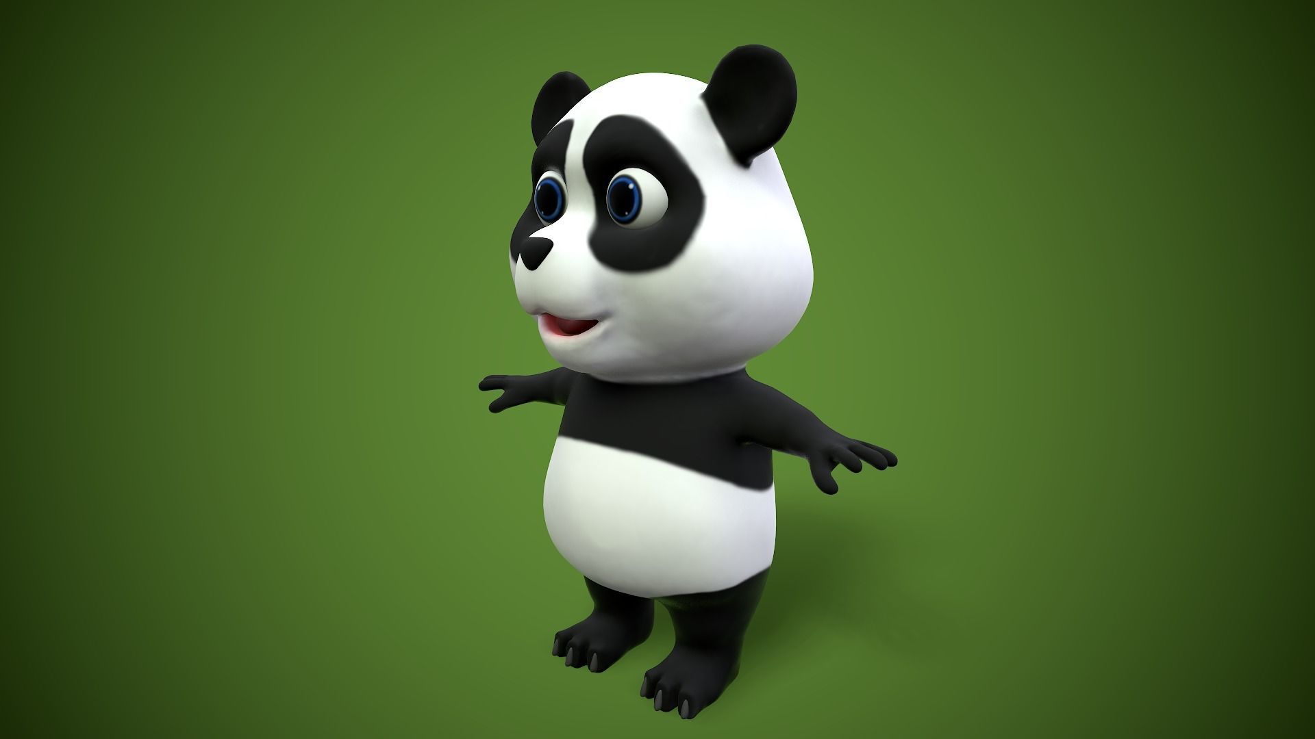cartoon panda bear Low-poly 3D model_8