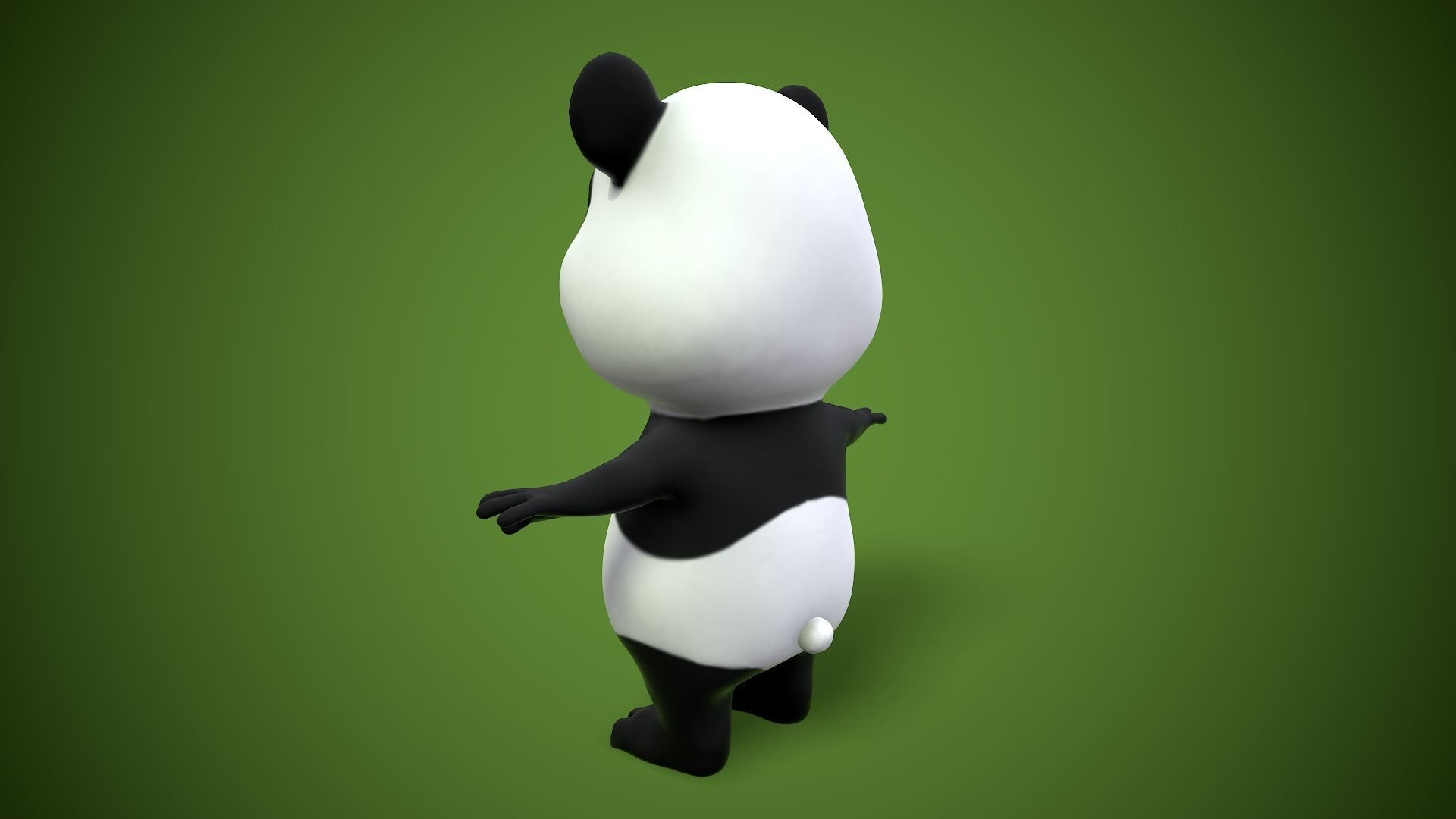 cartoon panda bear Low-poly 3D model_6