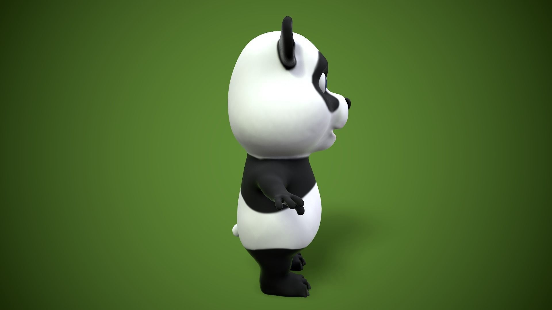 cartoon panda bear Low-poly 3D model_3