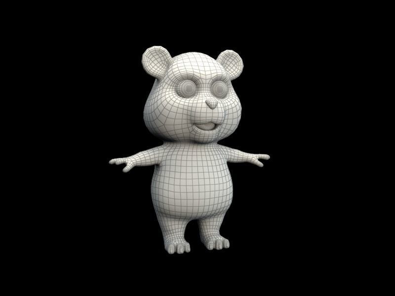 cartoon panda bear Low-poly 3D model_10