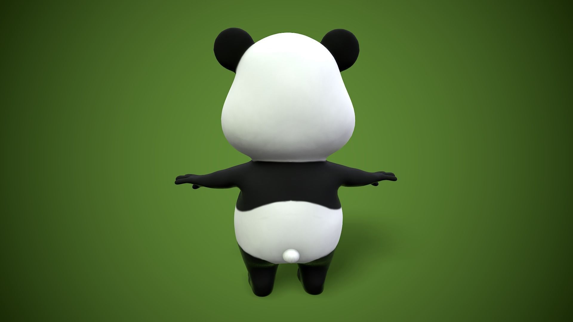 cartoon panda bear Low-poly 3D model_5