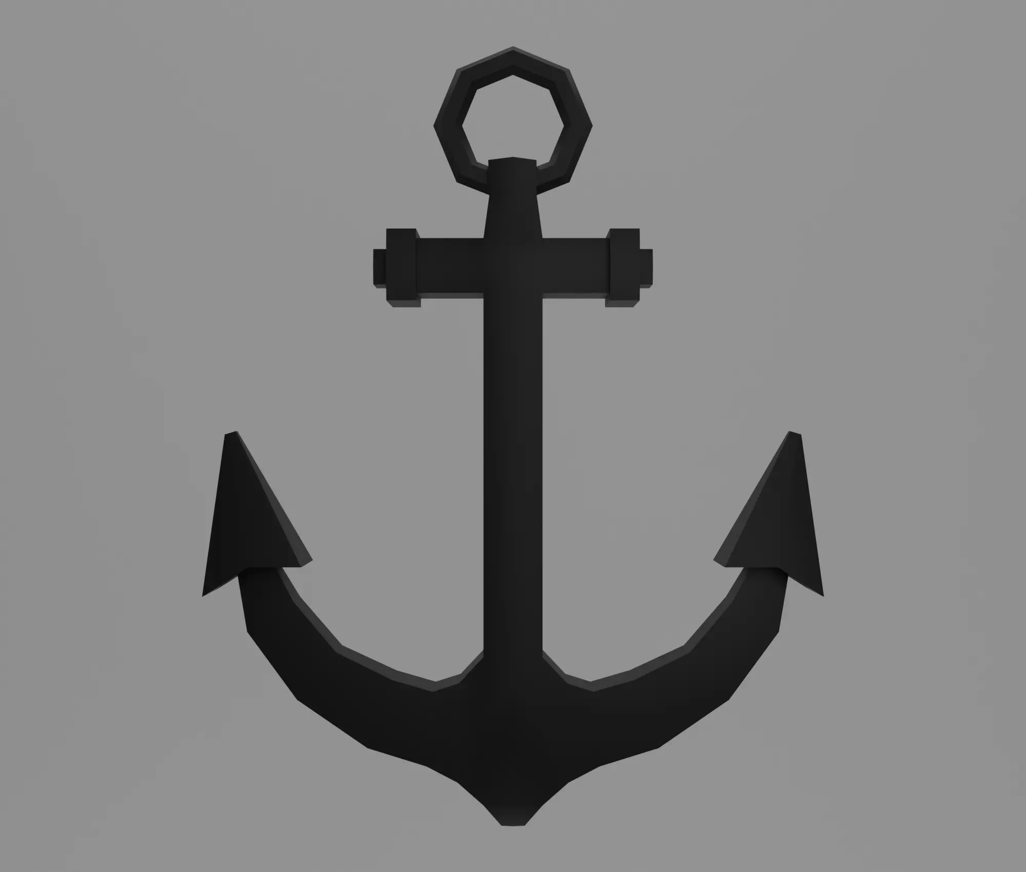 Anchor Low-poly 3D model_0
