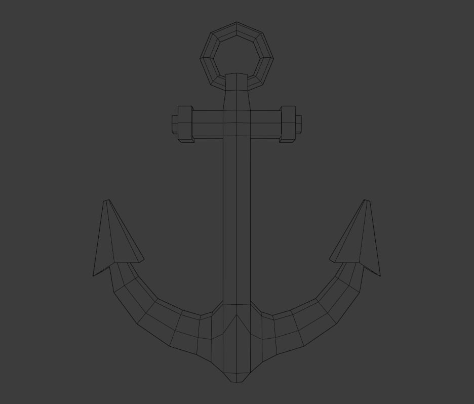 Anchor Low-poly 3D model_2