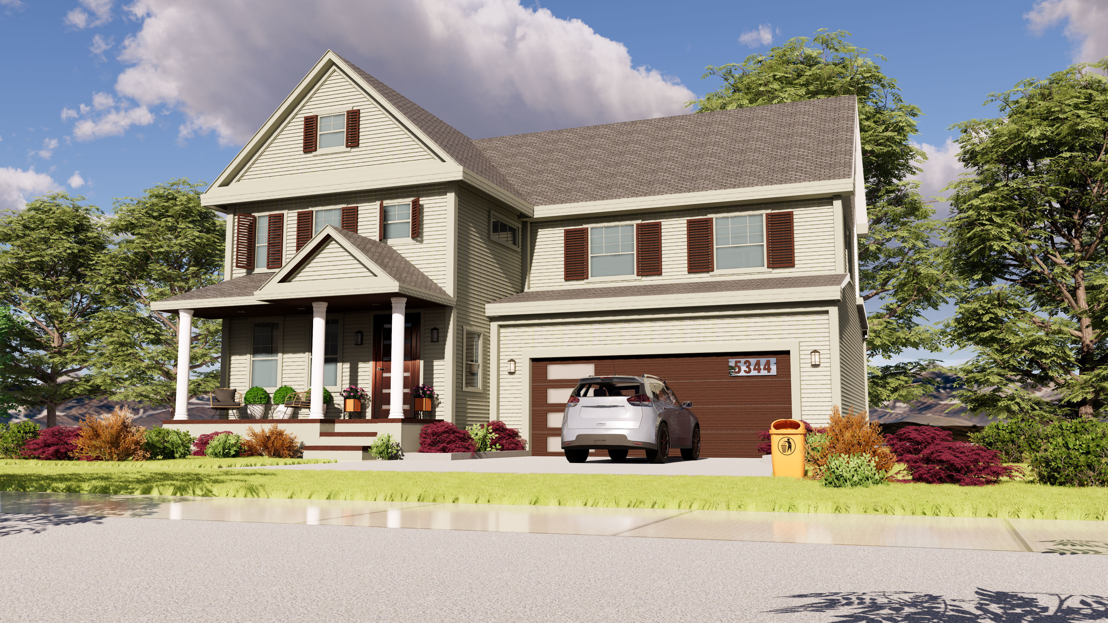 3D Exterior House Building Model with materials  3D model_4