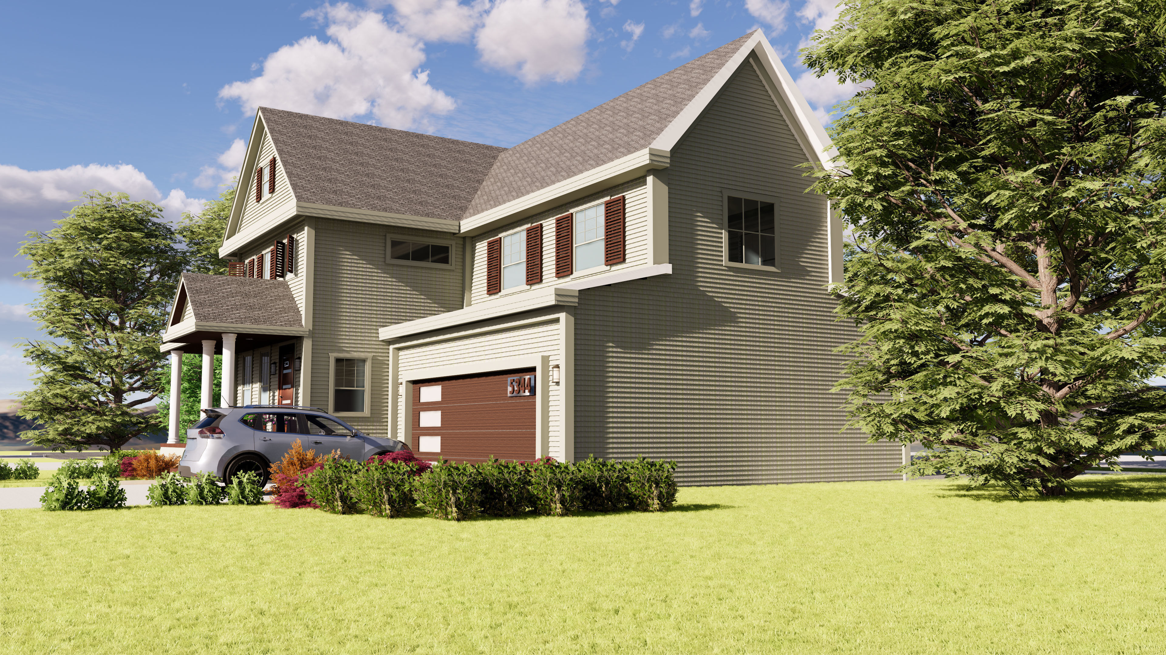 3D Exterior House Building Model with materials  3D model_5