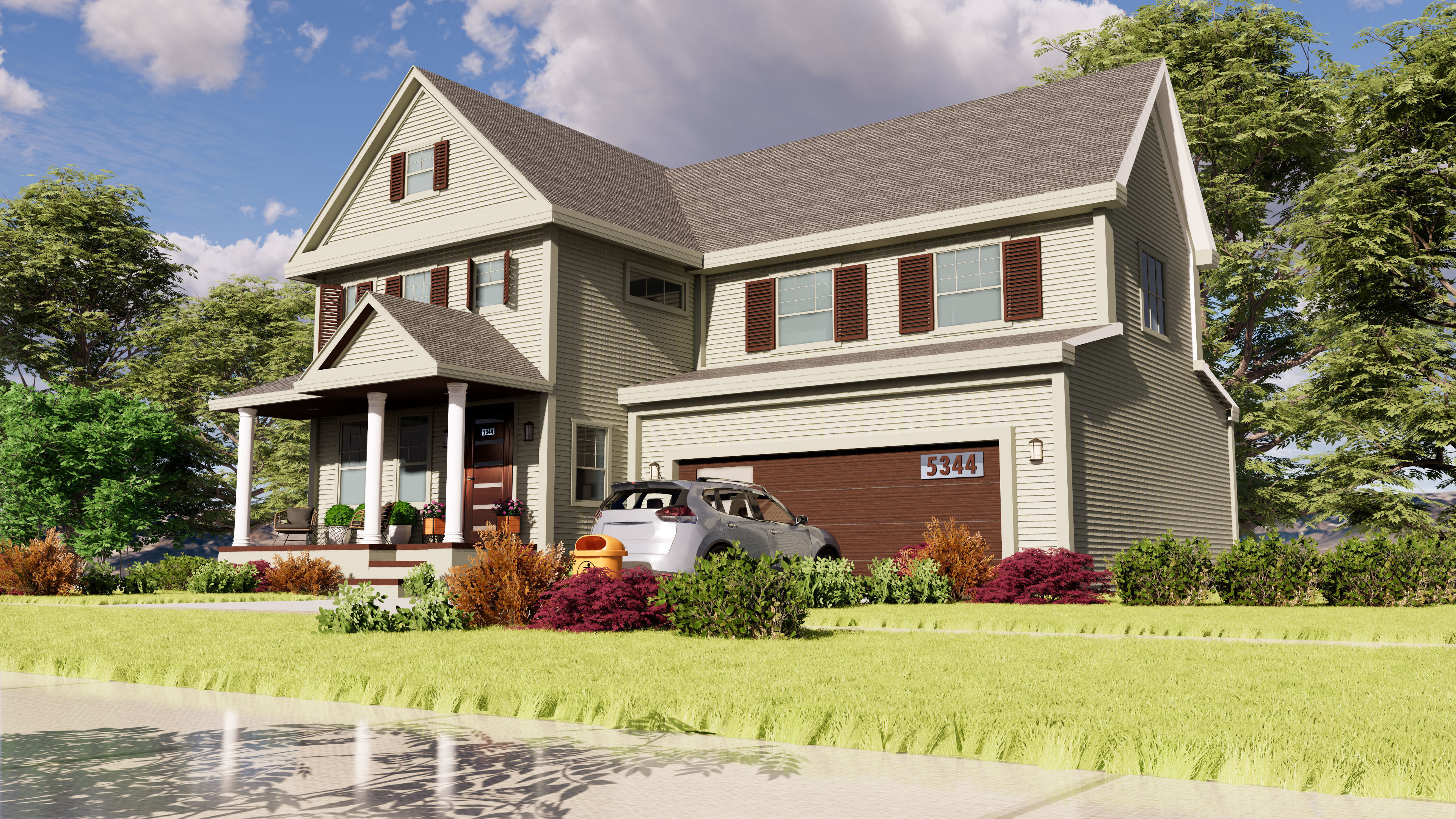 3D Exterior House Building Model with materials  3D model_13