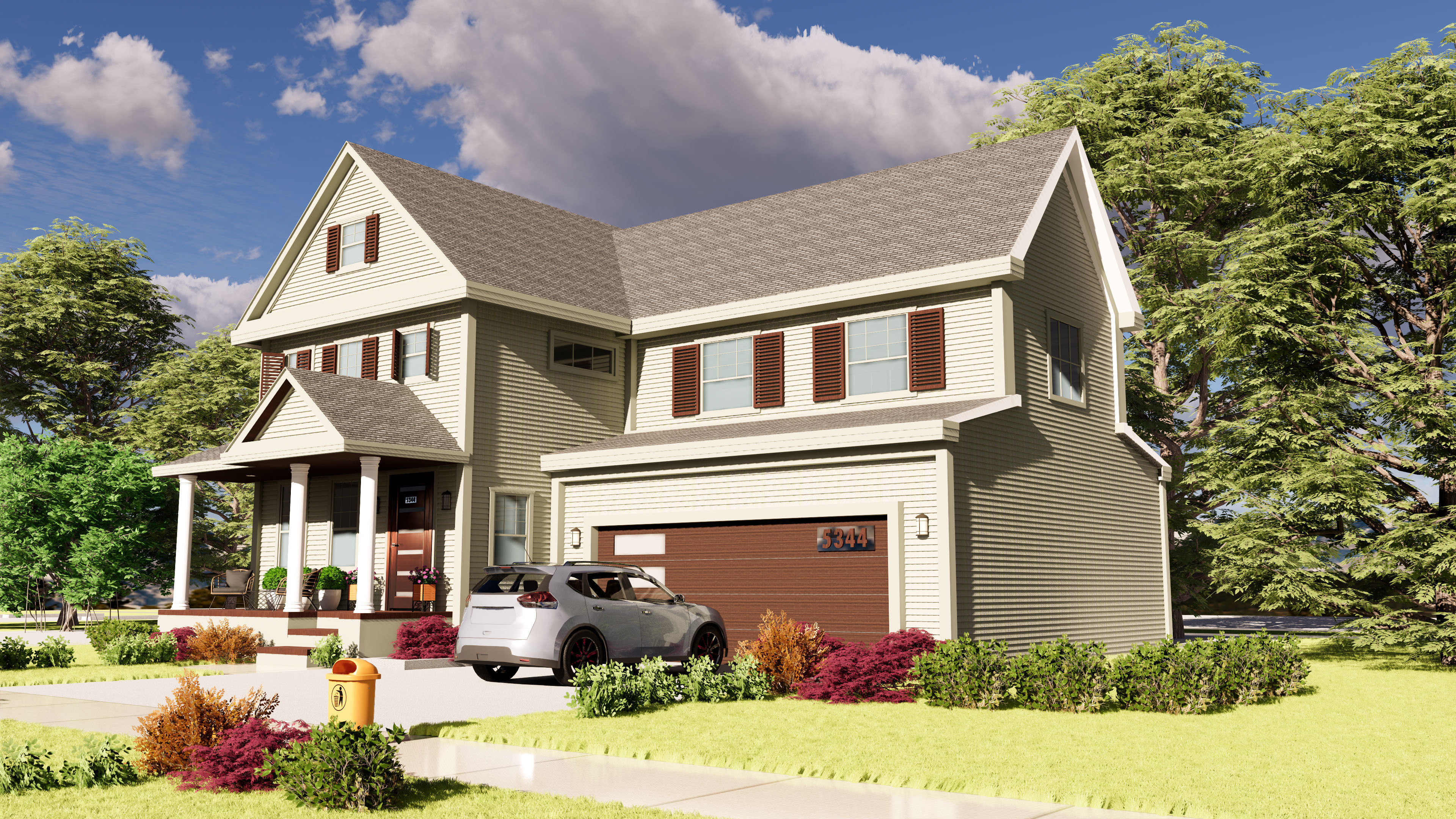 3D Exterior House Building Model with materials  3D model_15