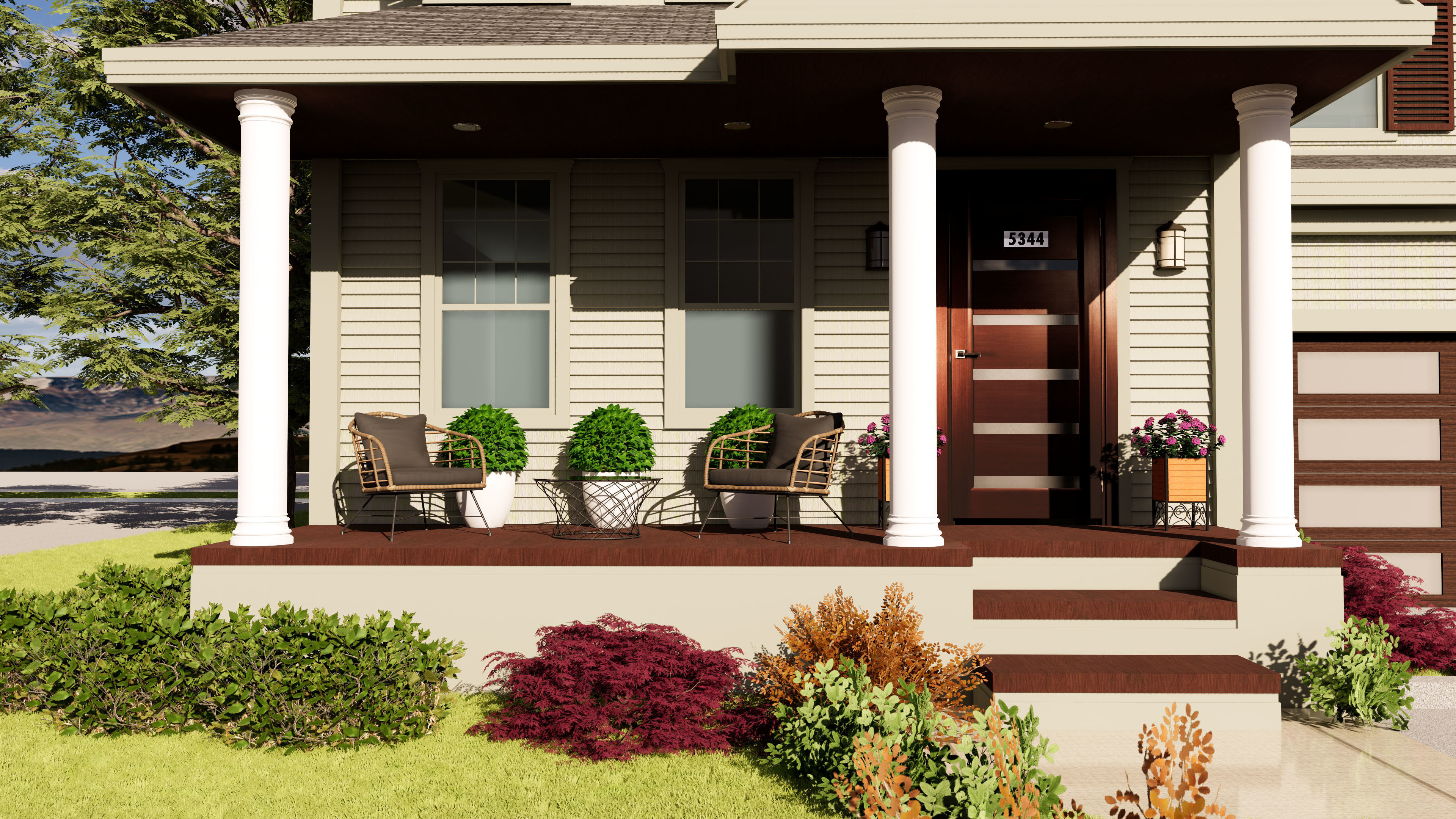 3D Exterior House Building Model with materials  3D model_3