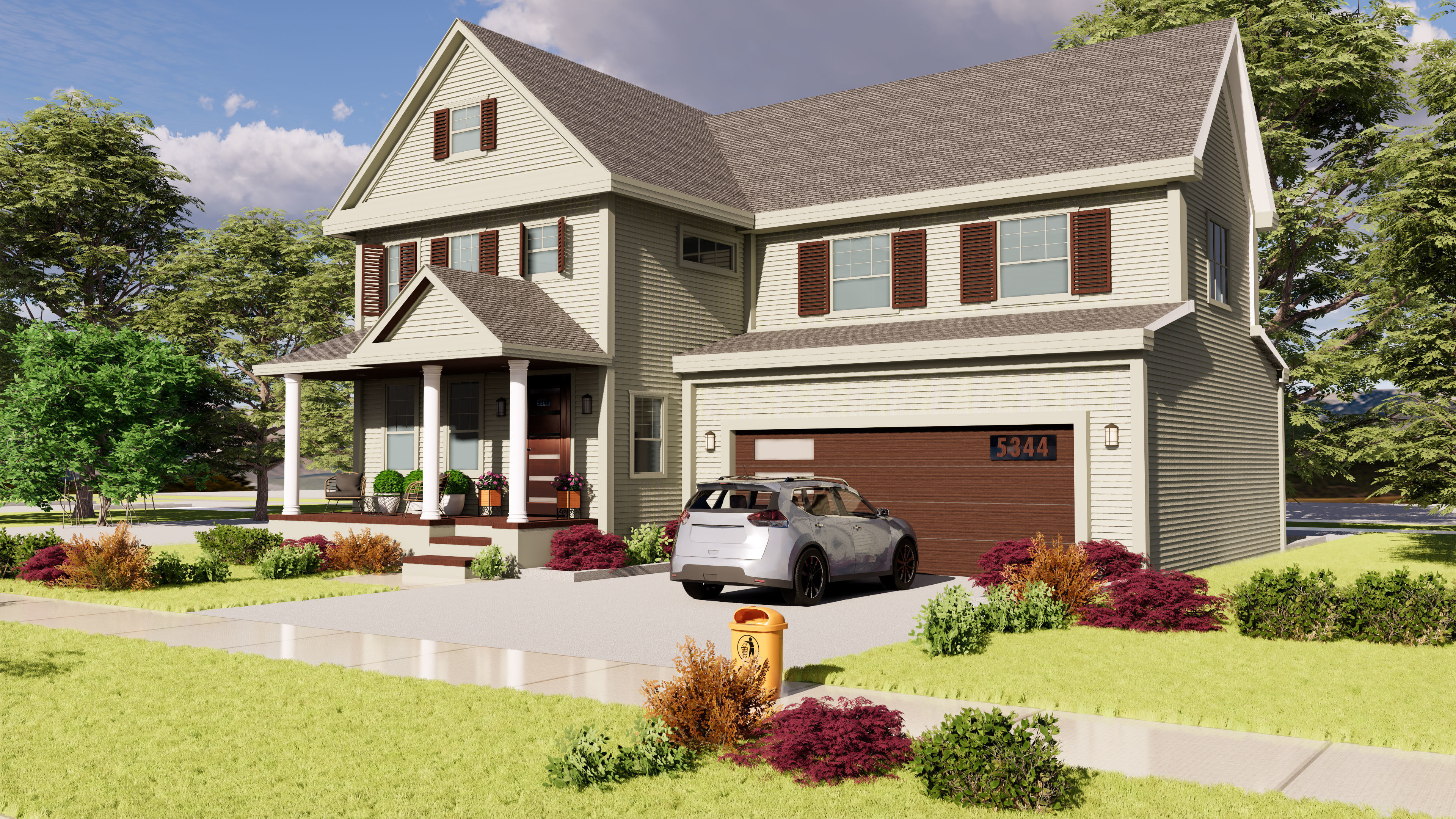 3D Exterior House Building Model with materials  3D model_11