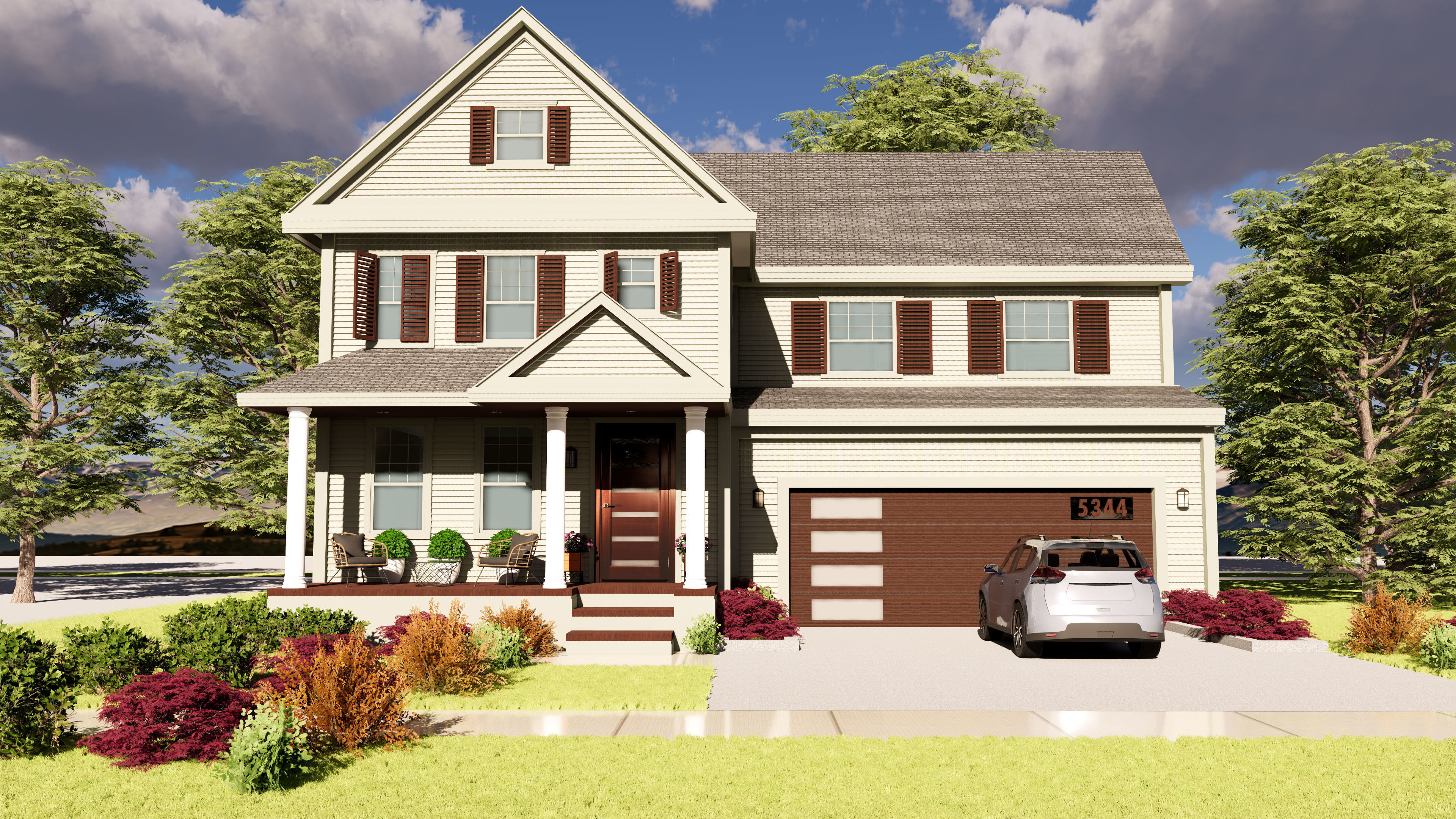 3D Exterior House Building Model with materials  3D model_10