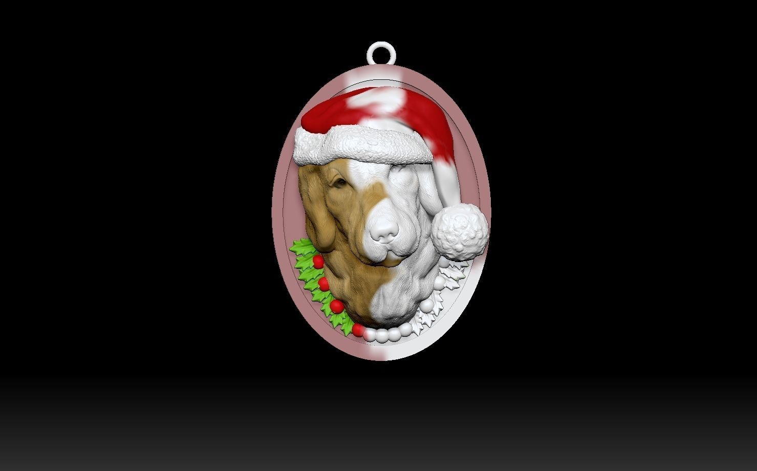 Golden Retriever Santa 3D print model_13