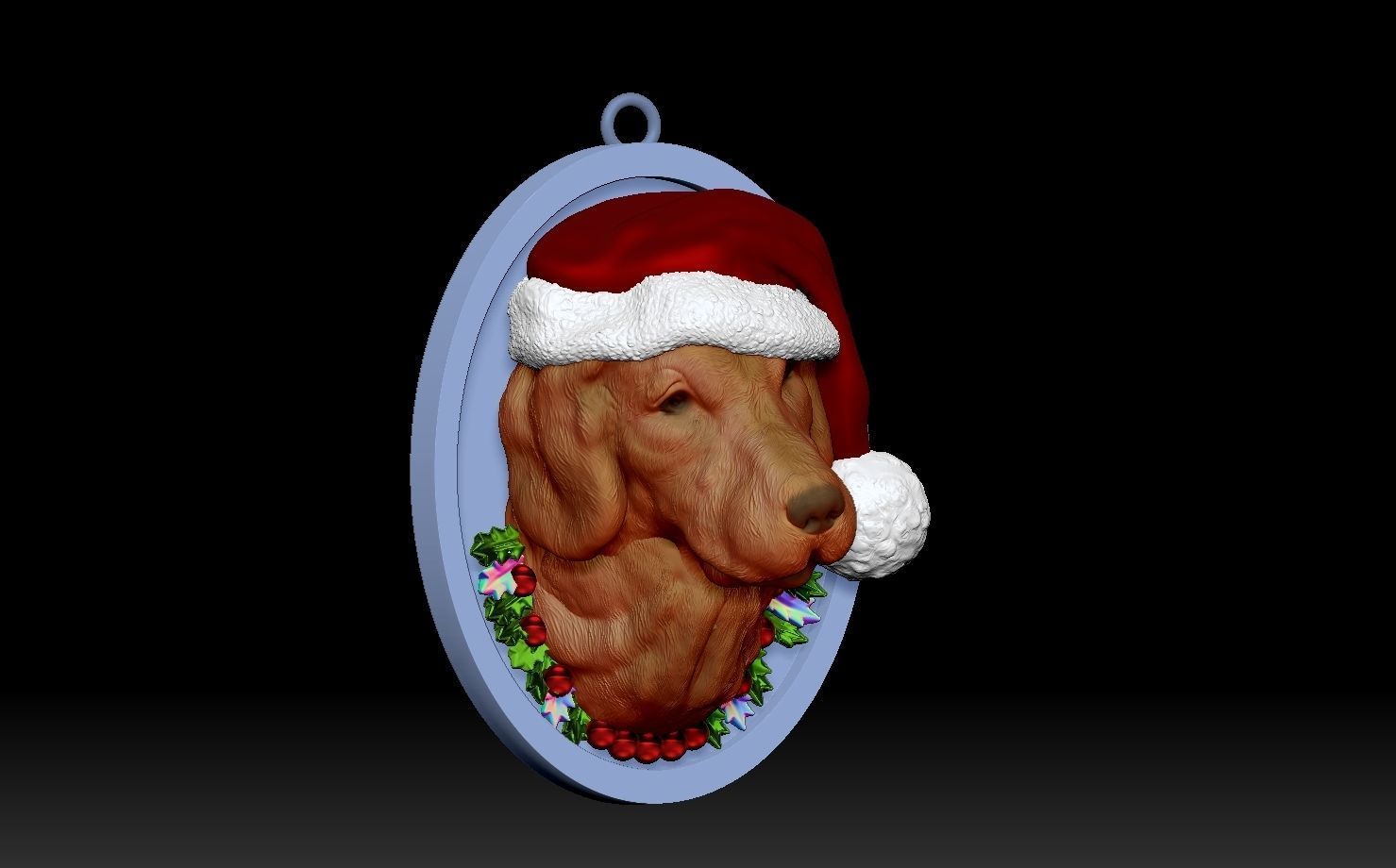 Golden Retriever Santa 3D print model_1