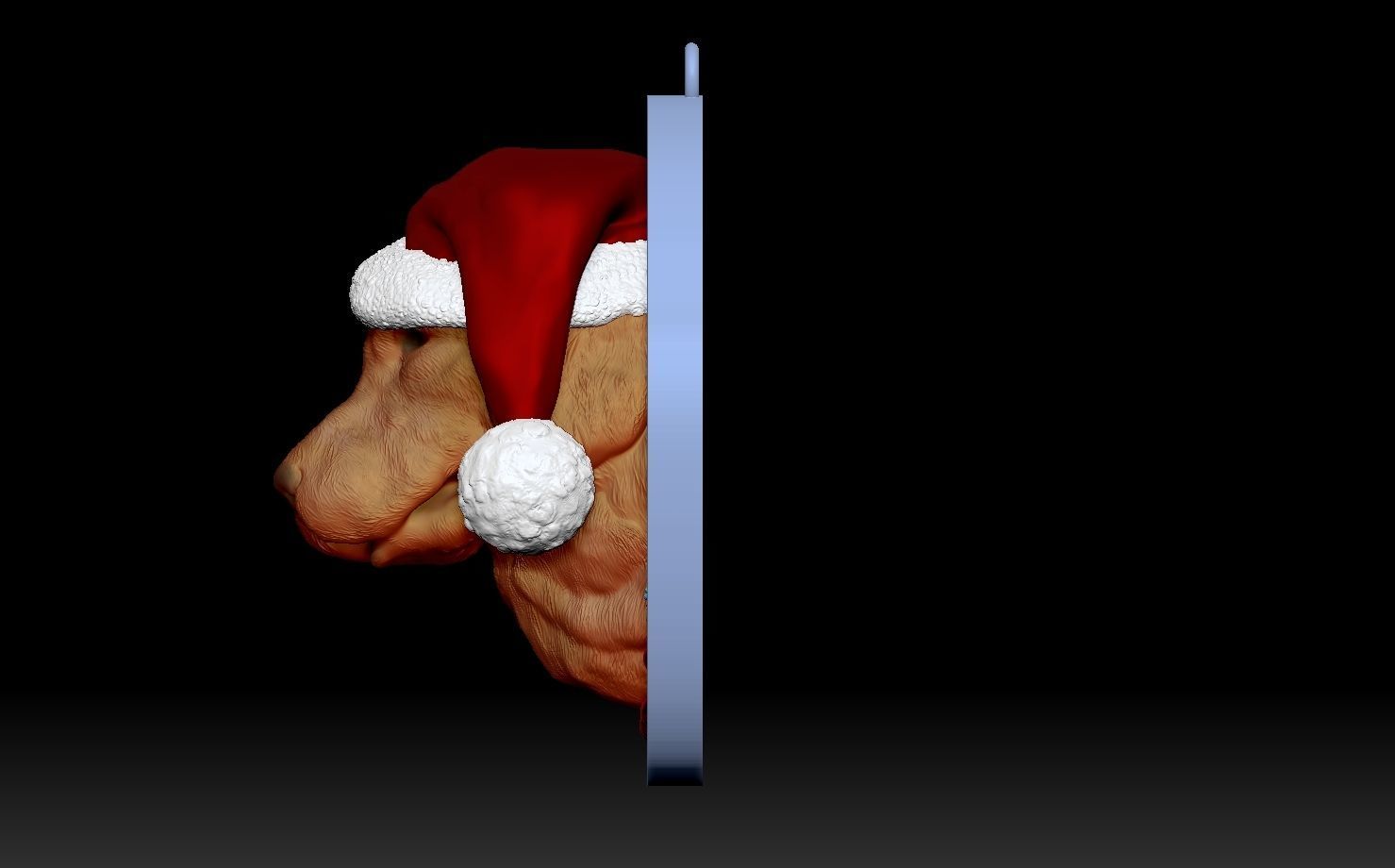 Golden Retriever Santa 3D print model_3