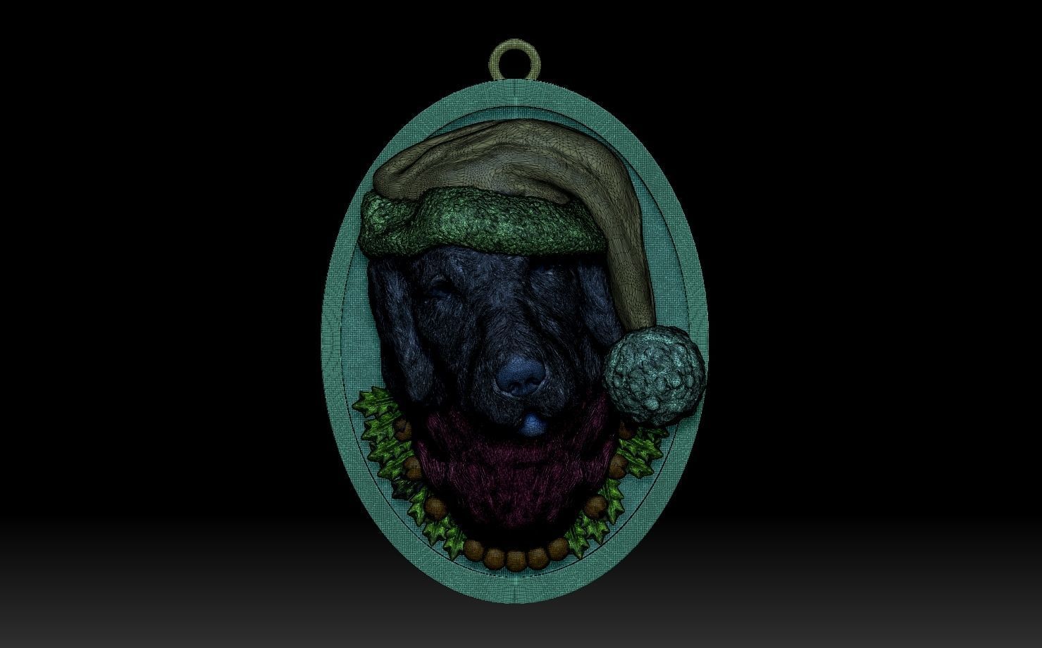 Golden Retriever Santa 3D print model_18