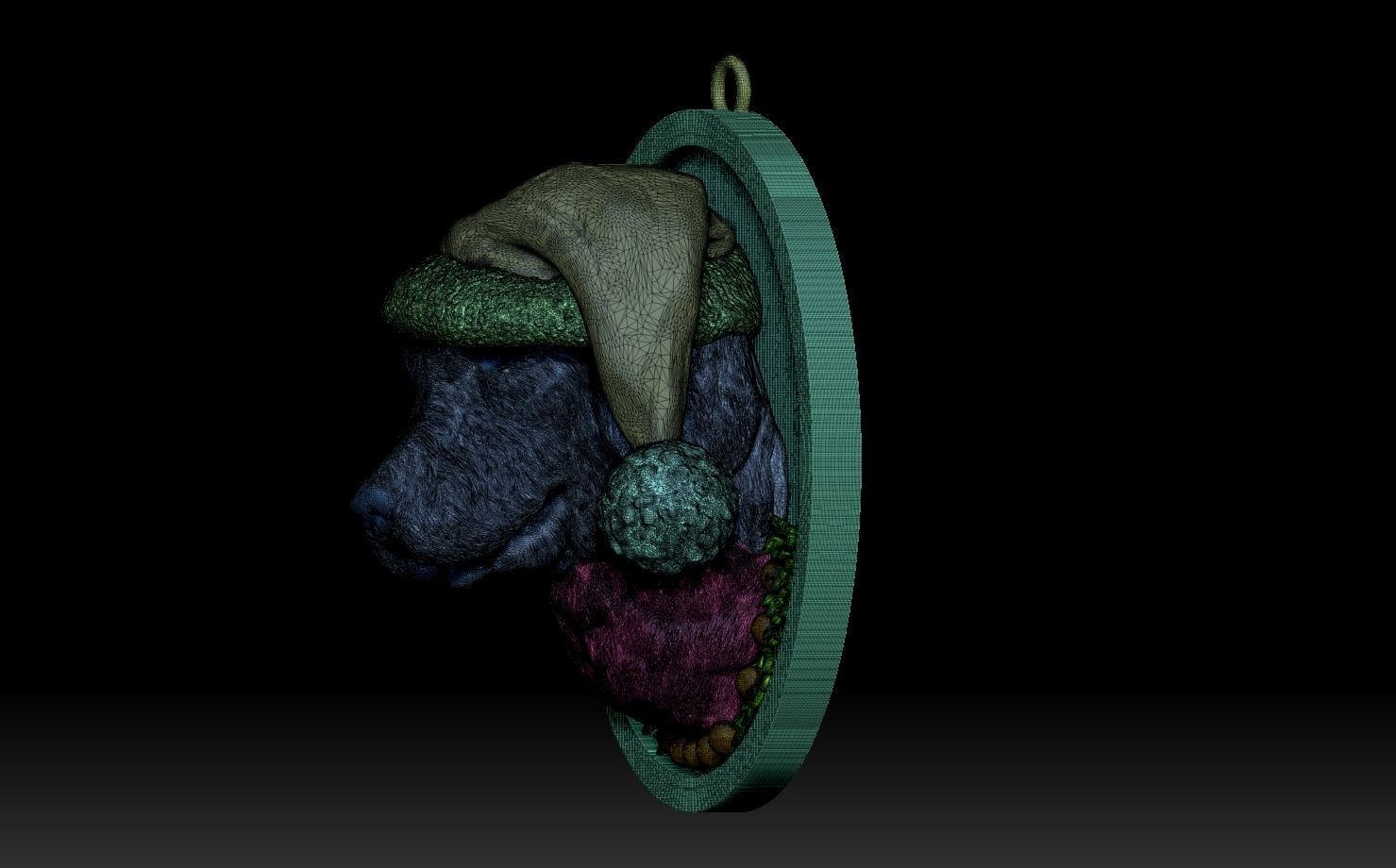 Golden Retriever Santa 3D print model_19