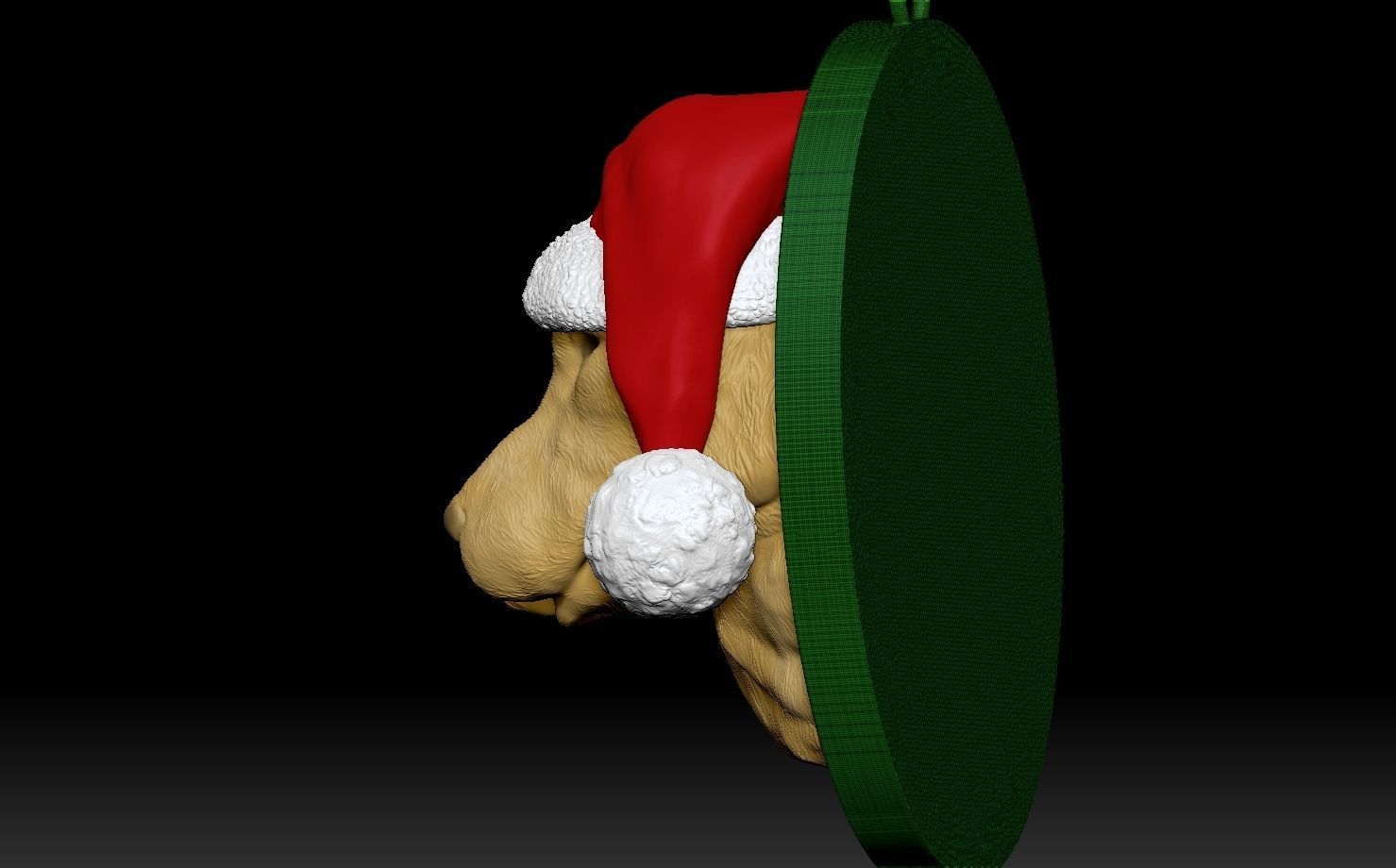 Golden Retriever Santa 3D print model_17