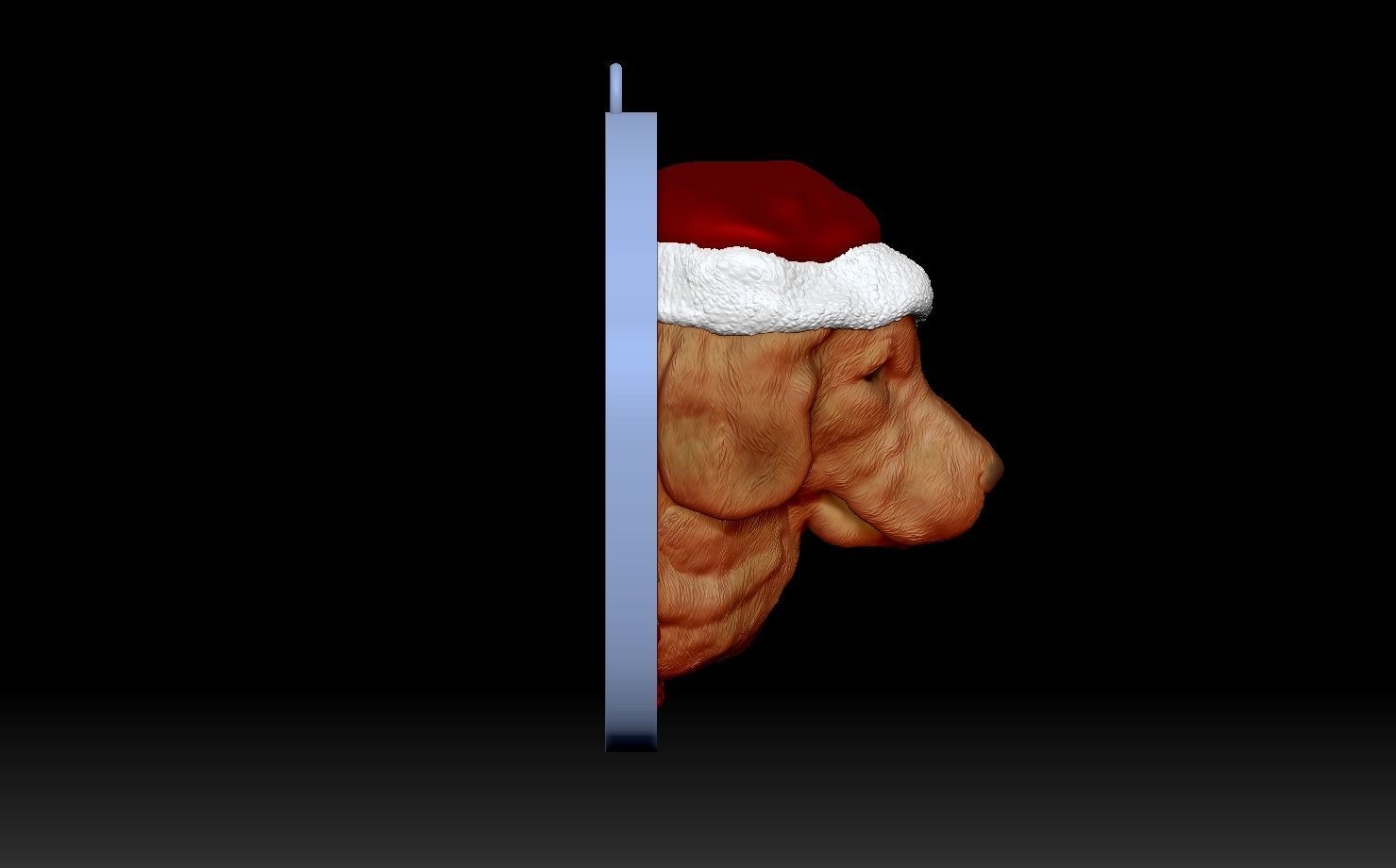 Golden Retriever Santa 3D print model_4