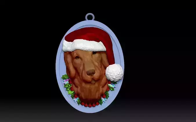 Golden Retriever Santa  3D print model