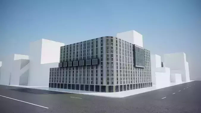 Modern  3D model building   Low-poly 3D model