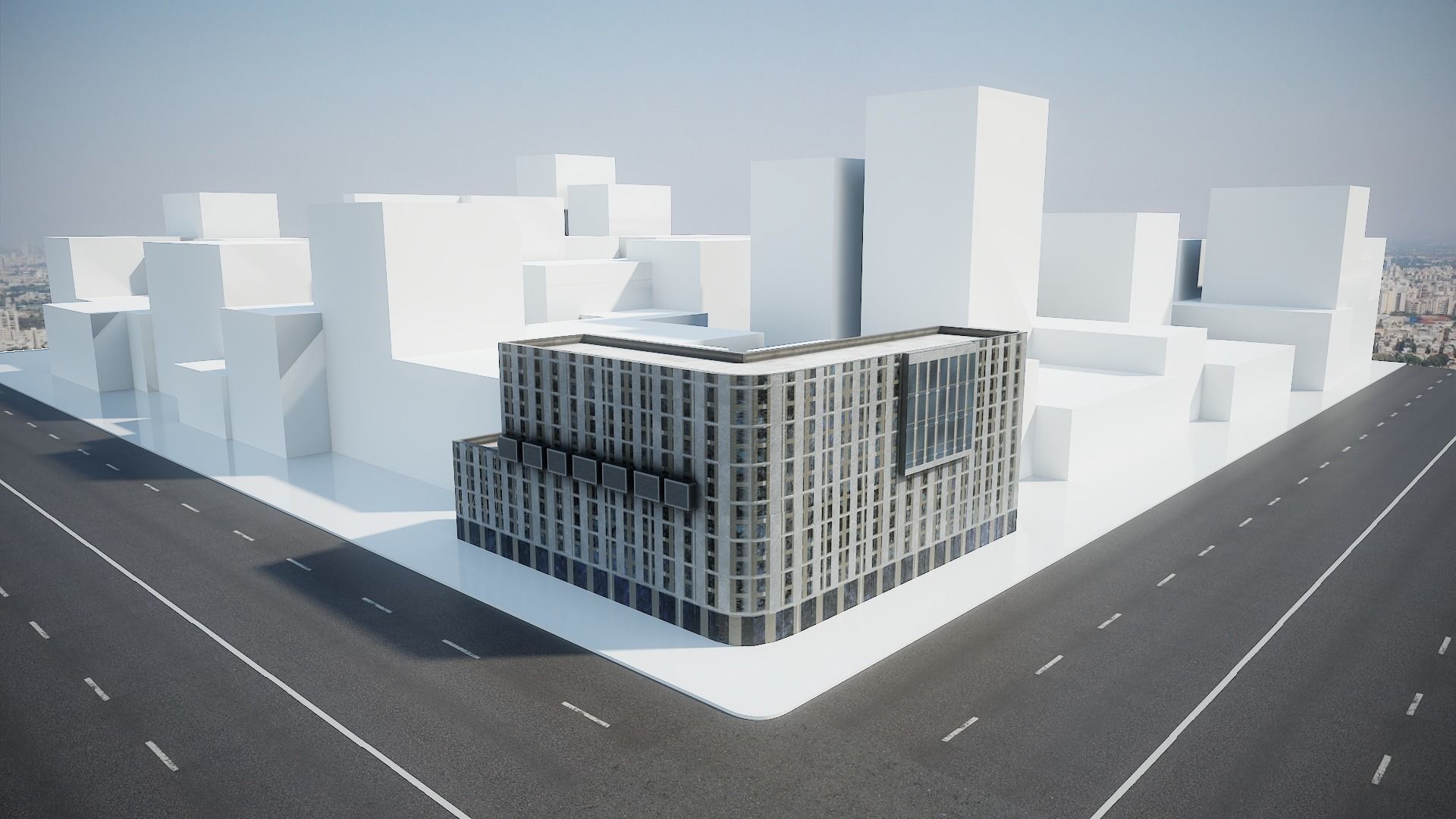 Modern  3D model building   Low-poly 3D model_6
