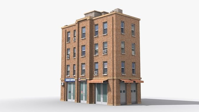 Apartment Building x12 Low-poly 3D model