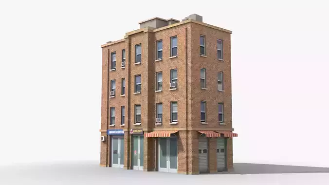Apartment Building x12 Low-poly 3D model