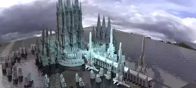 Ancient Ice ruins Kit bash 3D model