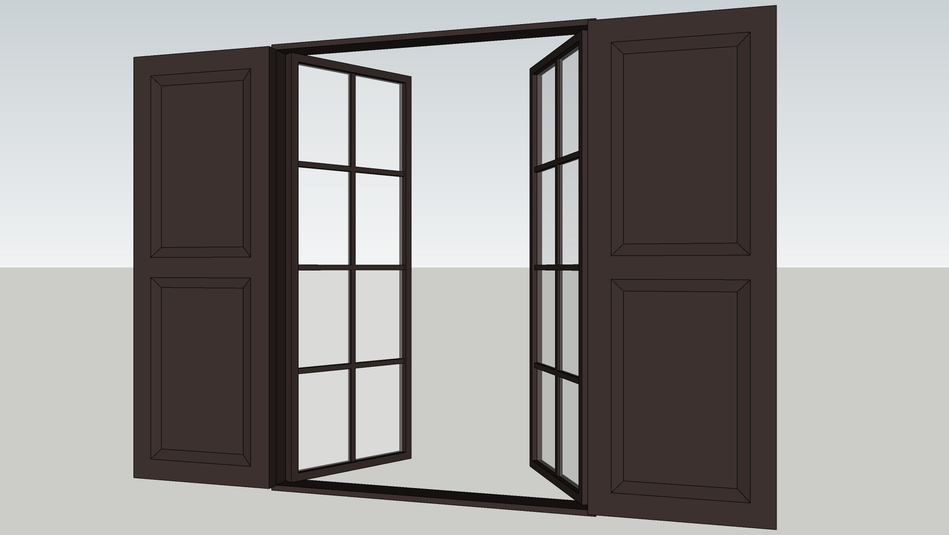 Various types of doors and windows 3D model_8