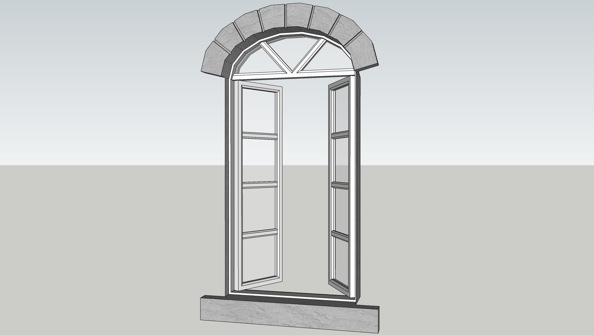 Various types of doors and windows 3D model_11