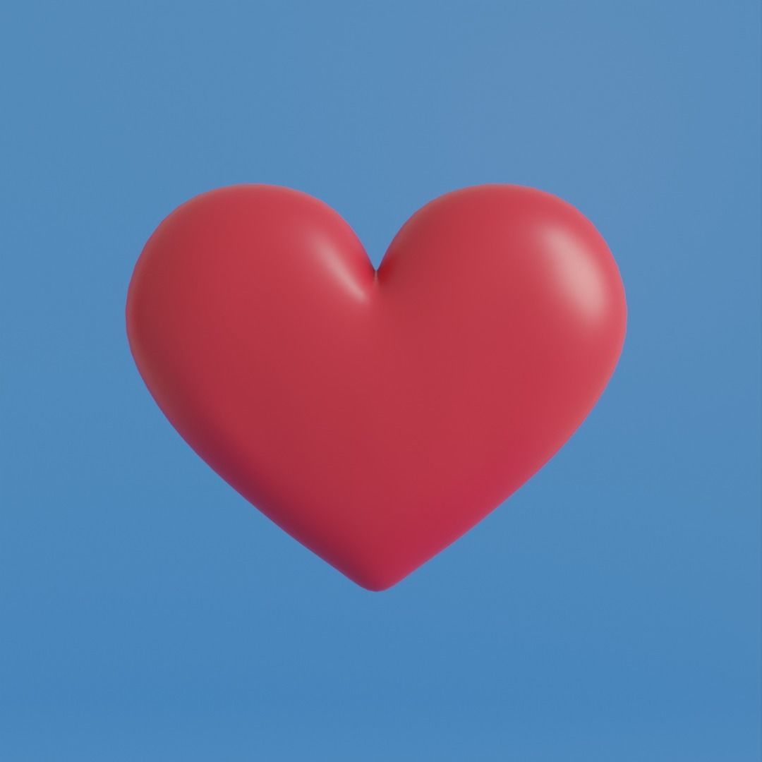 Multiple cartoon hearts with arrow low poly Low-poly 3D model_7