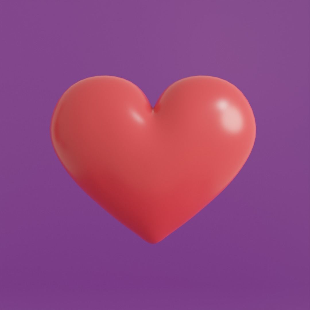 Multiple cartoon hearts with arrow low poly Low-poly 3D model_11