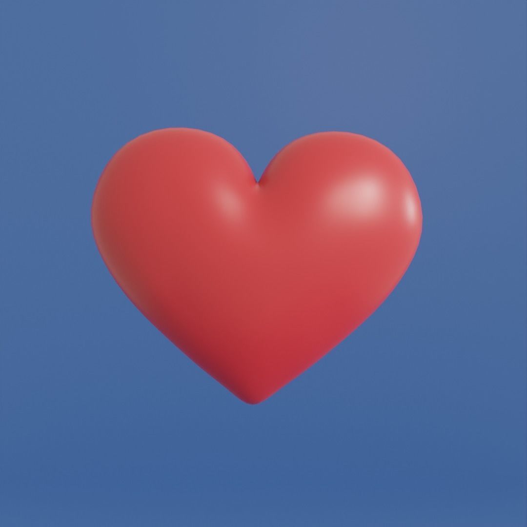 Multiple cartoon hearts with arrow low poly Low-poly 3D model_2