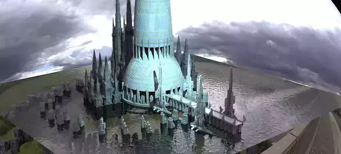 Sci fi gangster palace dome Kit bash 3D model