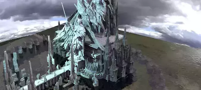 Frozen Kings Sci-Fi walkways With Statues