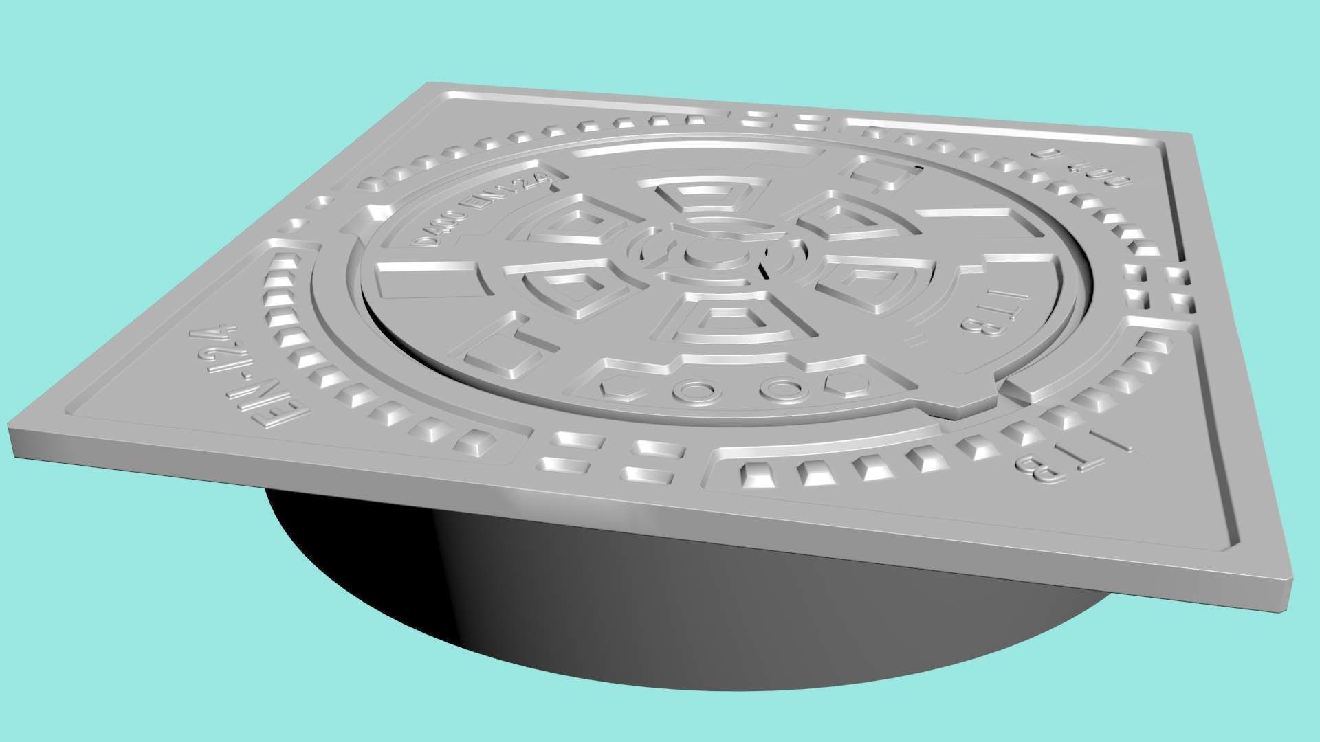 Sewer cap 3D print model_7