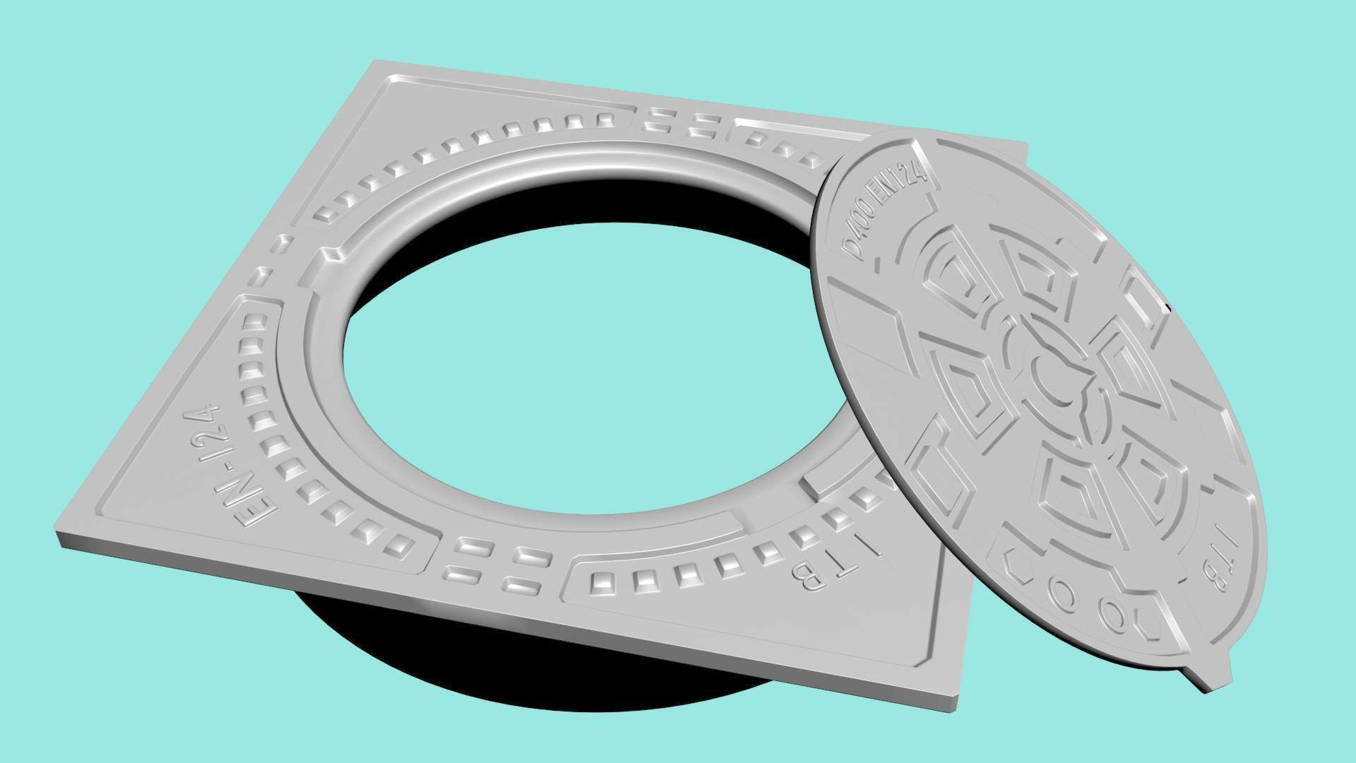 Sewer cap 3D print model_1