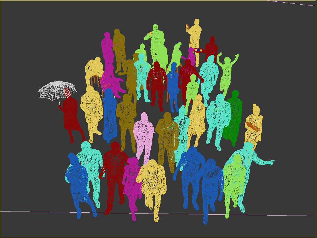 40x Crowds Scanned Casual 1a2 Elegant Cafe Sitting People Low-poly 3D model_14